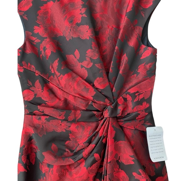 Maggy London Side Drape Sheath Dress Twist Front Boat Neck Cocktail size 6 NWT - Picture 9 of 16